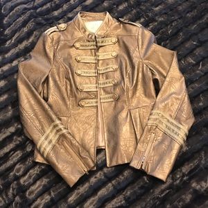 Arden B Metallic Gold Military Style Jacket 🧥
